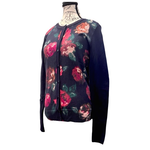 Merona Women’s Floral Print Cardigan Sweater. S/P - Picture 6 of 13